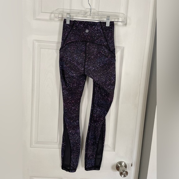 Lululemon Train Times Legging Purple Galaxy Crystalline Multi Mesh Size 2 - Picture 3 of 6